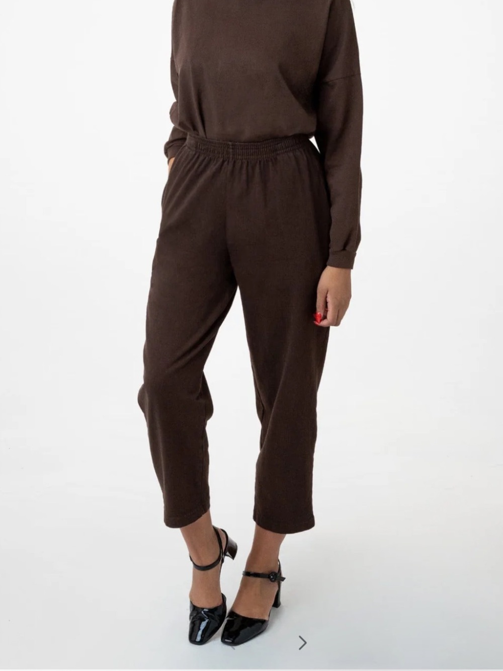 Los Angeles Apparel Chocolate Brown HEAVY JERSEY GARMENT DYE CASUAL PANTS